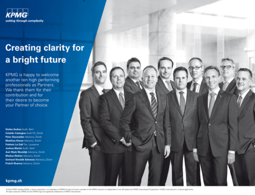 Key Visual und Gruppenfoto der Geschäftsleitung von KPMG Schweiz